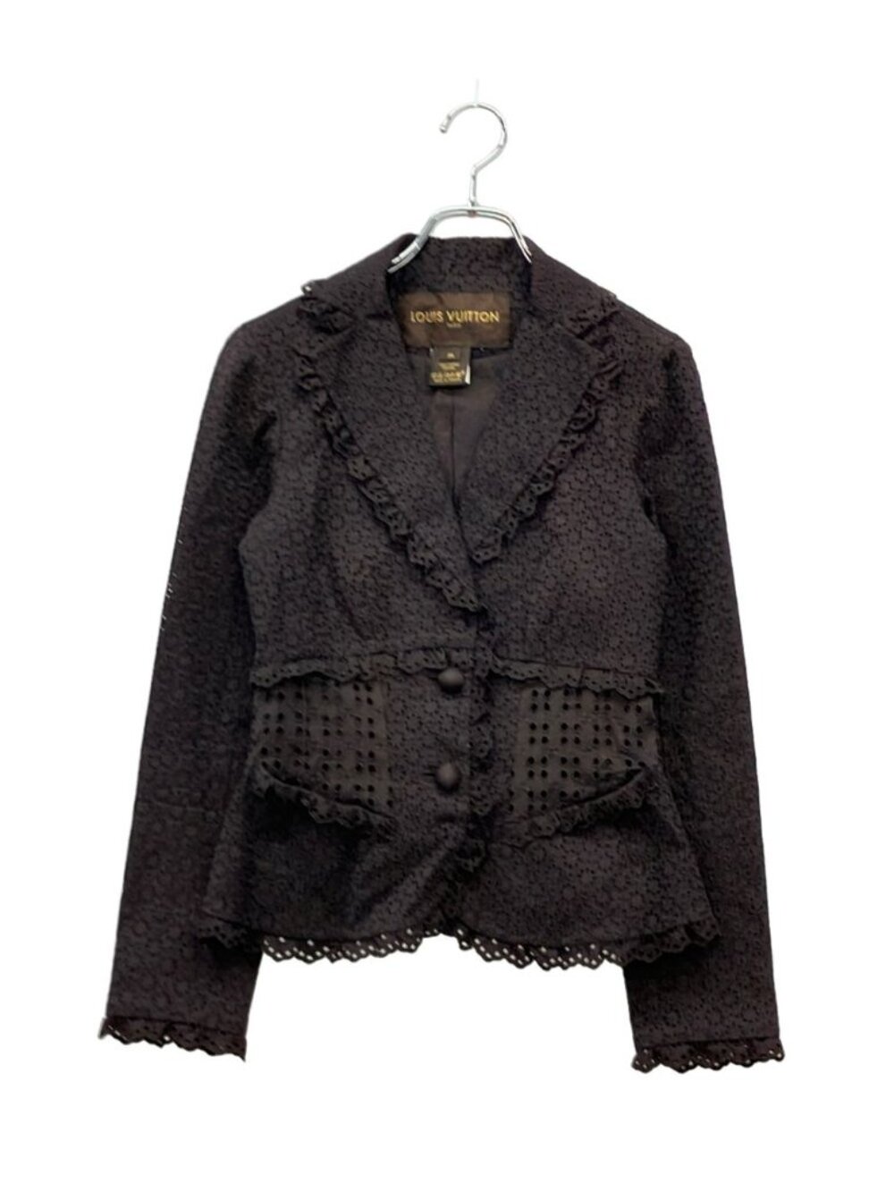 Louis Vuitton Tailored Jacket Ruffle Patching Lace 36